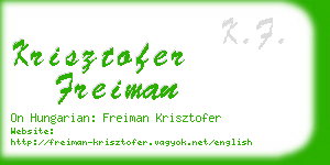 krisztofer freiman business card